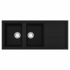 Artusi Granitek Series Double Bowl Sink with Drainer Black AGS1162B image NaN