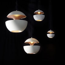 DCW Editions Here Comes The Sun 450 Pendant Light - White and Copper HCS450WHCOP hero image