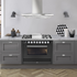 ILVE Professional Plus Series 90cm 6 Burner & Teppanyaki Freestanding Electric Oven with Milano Knobs P09FDWE3BK image NaN