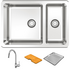 Abey LG180UT2 Lago 1 and 1/3 Bowl Undermount Sink Pack image NaN