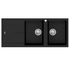 Oliveri Santorini Double Bowl Topmount Sink with Right Hand Drainer Black ST-BL1515-RHB image NaN