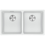 Franke Maris 350mm Double Bowl Undermount Sink Polar White MRG120-35PW-B hero image