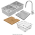 Abey Lago Double Sink with Accessories inc Dish Rack WNL200T image NaN