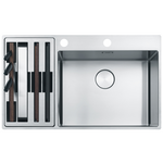 Franke Box Centre Double Bowl Sink with Small Bowl Left BWX220-54/27SBL hero image