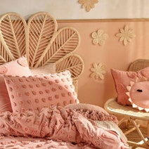 Linen House Haze Rosette King Bed Quit Cover Set 01704I378 hero image