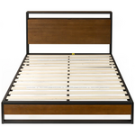 Zinus Double Ironline Wood and Metal Bed Frame with Headboard Shelf and USB Ports AU-IRPBHS-14D hero image