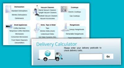 Detail from 2008 version of Appliances Online website homepage