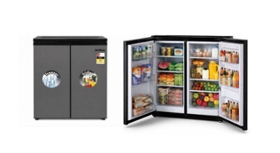A gun metal Airflo 156L bar fridge sold in Australia by Appliances Online with free delivery