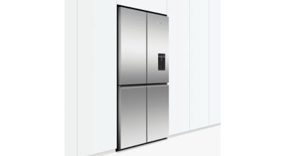 Fisher & Paykel 605L Quad Door Refrigerator RF605QNUVX1 with flat doors and recessed handles.