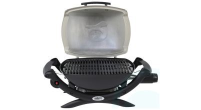 The Weber Baby Q is a lightweight, compact and portable BBQ with a hood that allows for convection cooking.