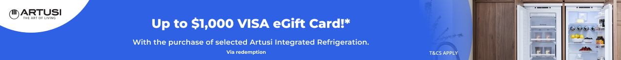 Up to $1,000 VISA eGift Card with selected Artusi Applainces